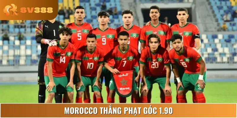 Xác suất cao Morocco sẽ thắng phạt góc tỷ lệ 1.90