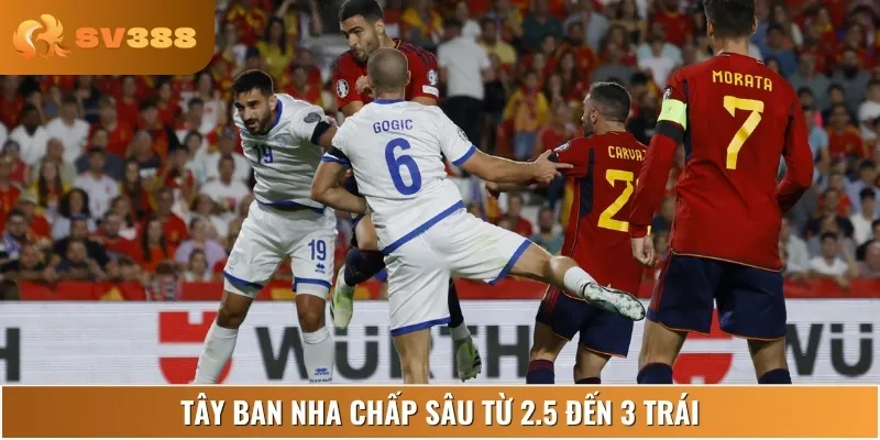 Kèo chấp sâu thể hiện sự vượt trội rõ rệt của Tây Ban Nha