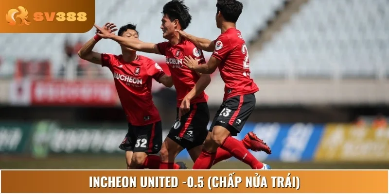 Incheon United được đánh giá cao hơn với kèo chấp nửa trái