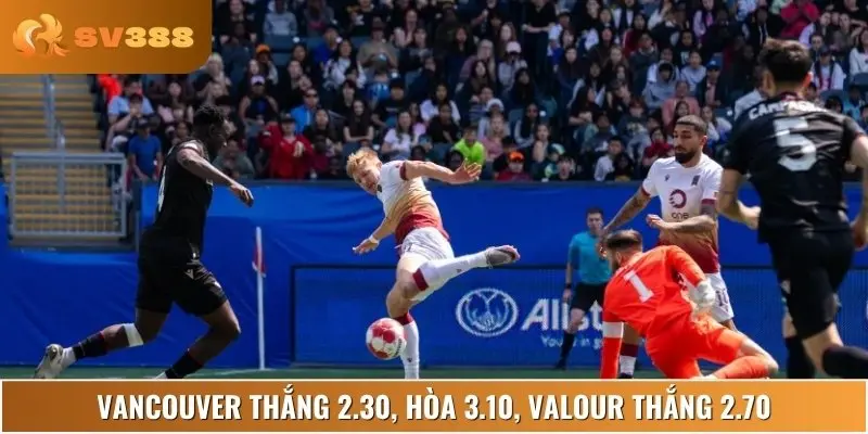 Tỷ lệ châu Âu phản ánh thế trận cân bằng giữa Vancouver FC vs Valour FC
